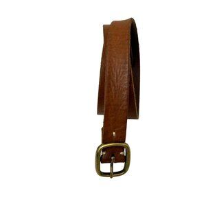 Banana Republic Women's Belt Sz M Brown Genuine Cow Leather Brass Tone Buckle